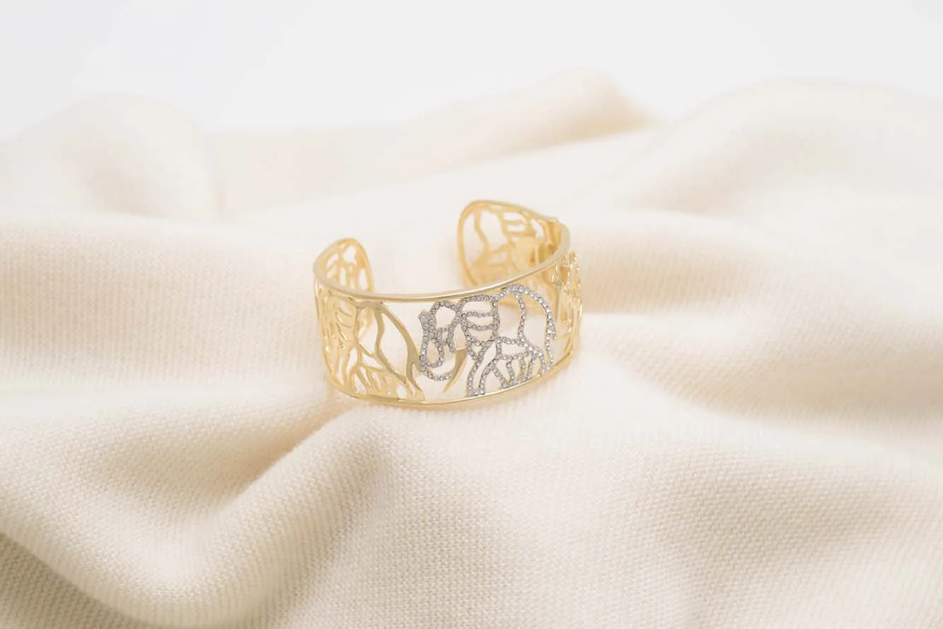 Crystal Elephant Cuff