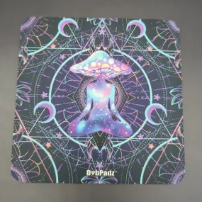 DabPadz Fabric Top Square Dab Mat | Meditating Mushroom | 6 x 6