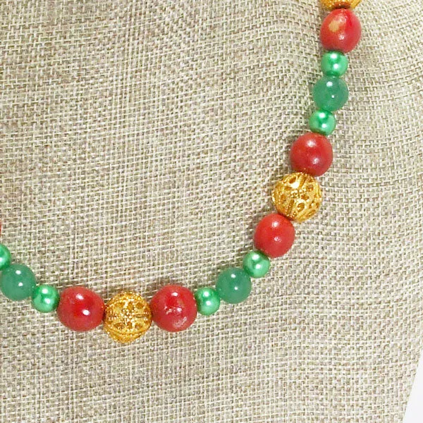 Daeja Christmas Single Strand Beaded Necklace