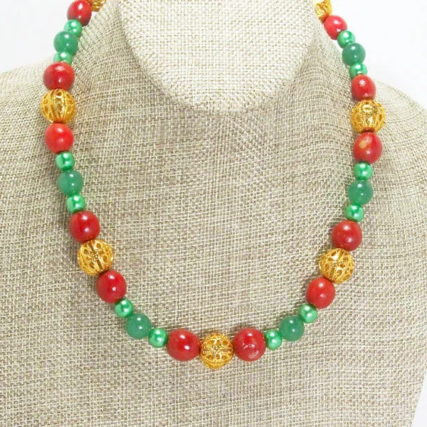 Daeja Christmas Single Strand Beaded Necklace