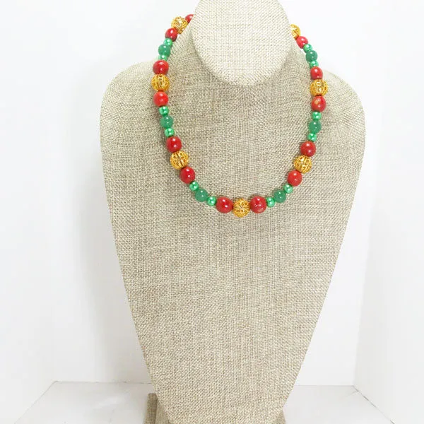 Daeja Christmas Single Strand Beaded Necklace