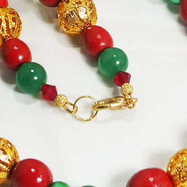 Daeja Christmas Single Strand Beaded Necklace