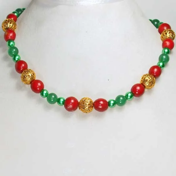 Daeja Christmas Single Strand Beaded Necklace