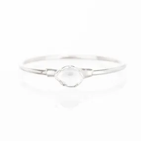 Dainty Raw Herkimer Diamond Ring in Sterling Silver