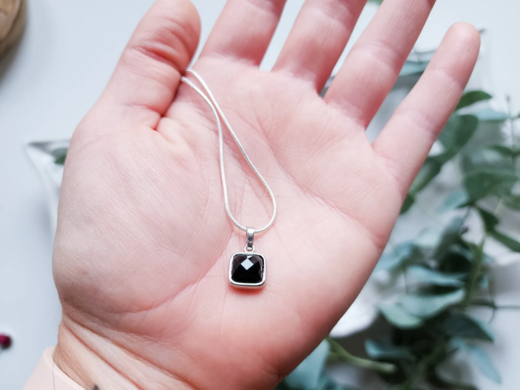 Dainty Silver Crystal Pendant