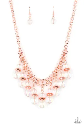 Deep Space Diva Copper & Iridescent Bead Necklace - Paparazzi Accessories