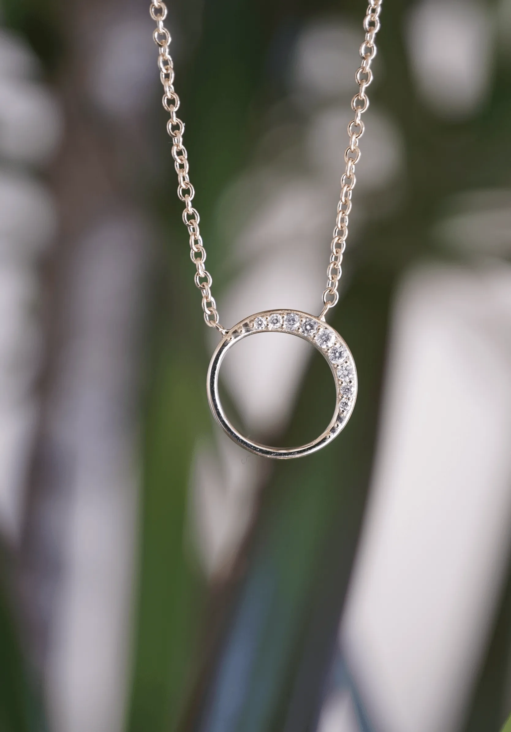 Diamond Crescent Moon Necklace