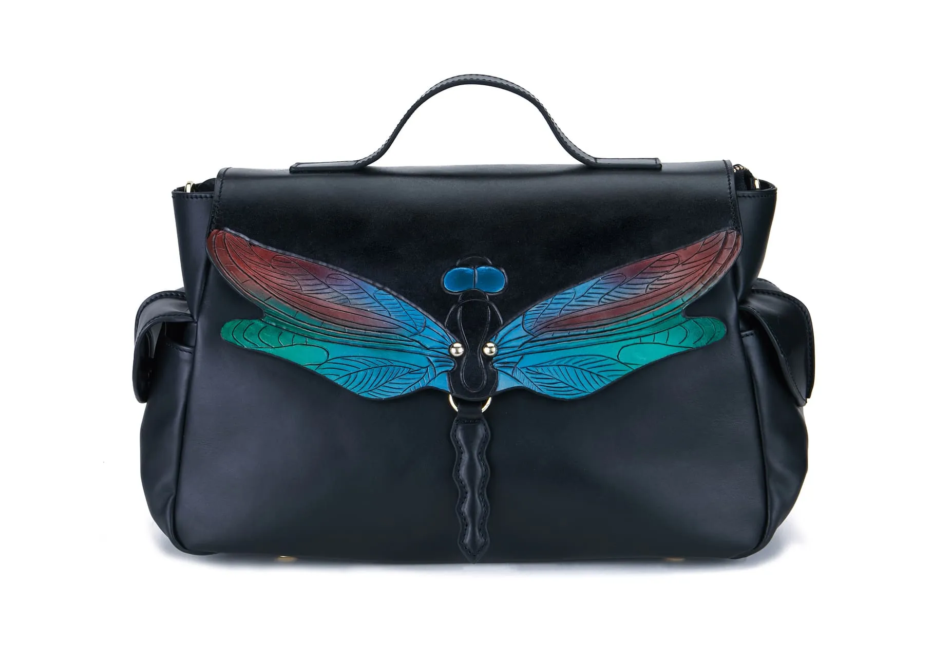 Dragonfly Black Satchel