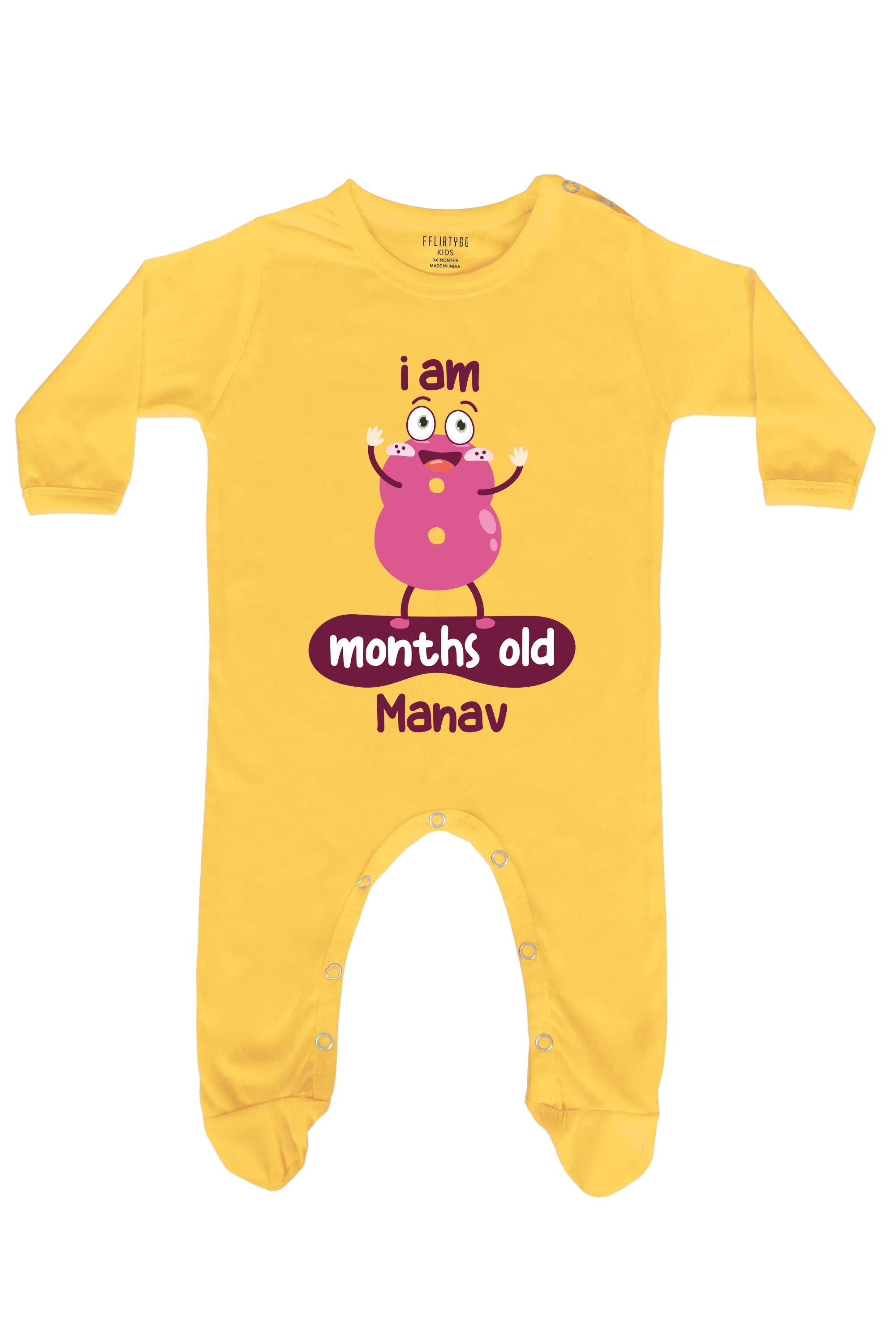 Eight Months Milestone Baby Romper | Onesies w/ Custom Name