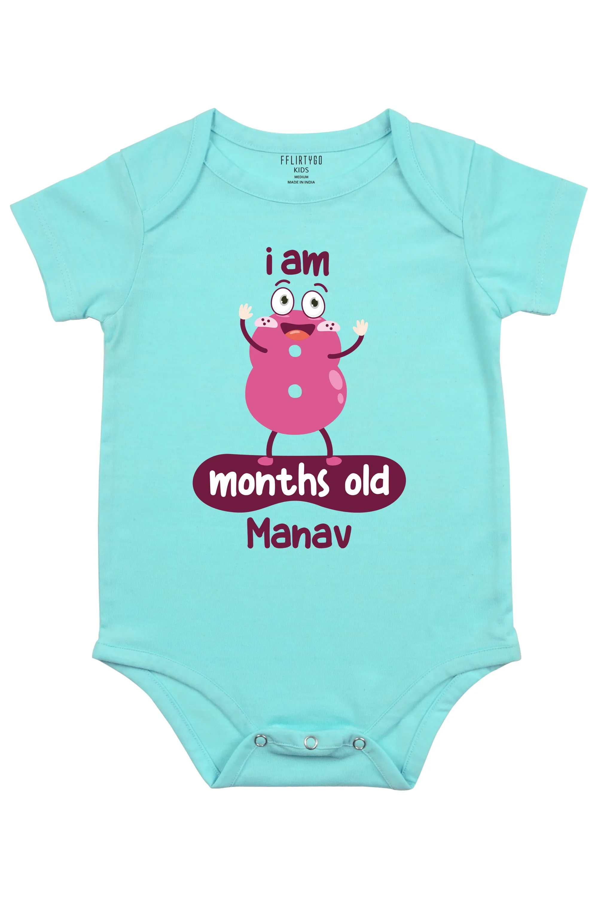 Eight Months Milestone Baby Romper | Onesies w/ Custom Name