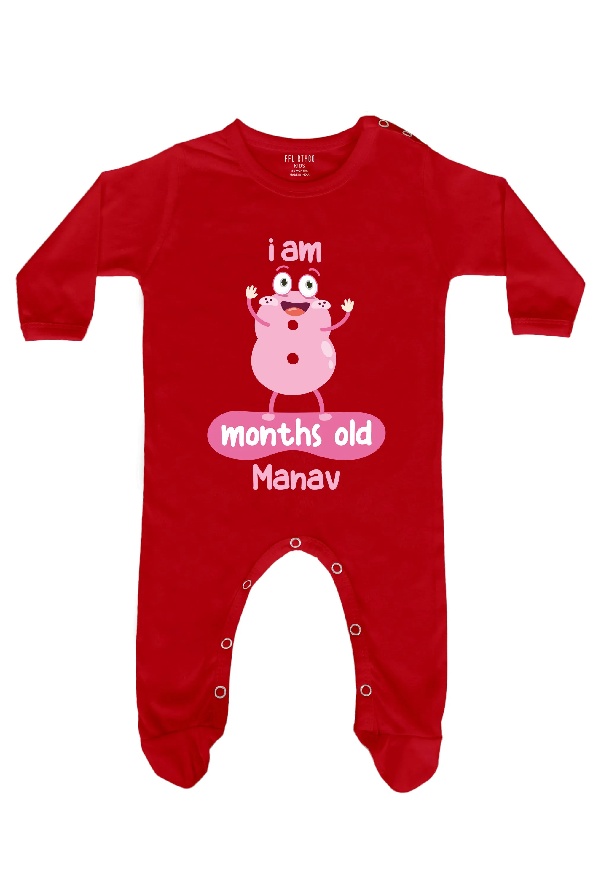 Eight Months Milestone Baby Romper | Onesies w/ Custom Name