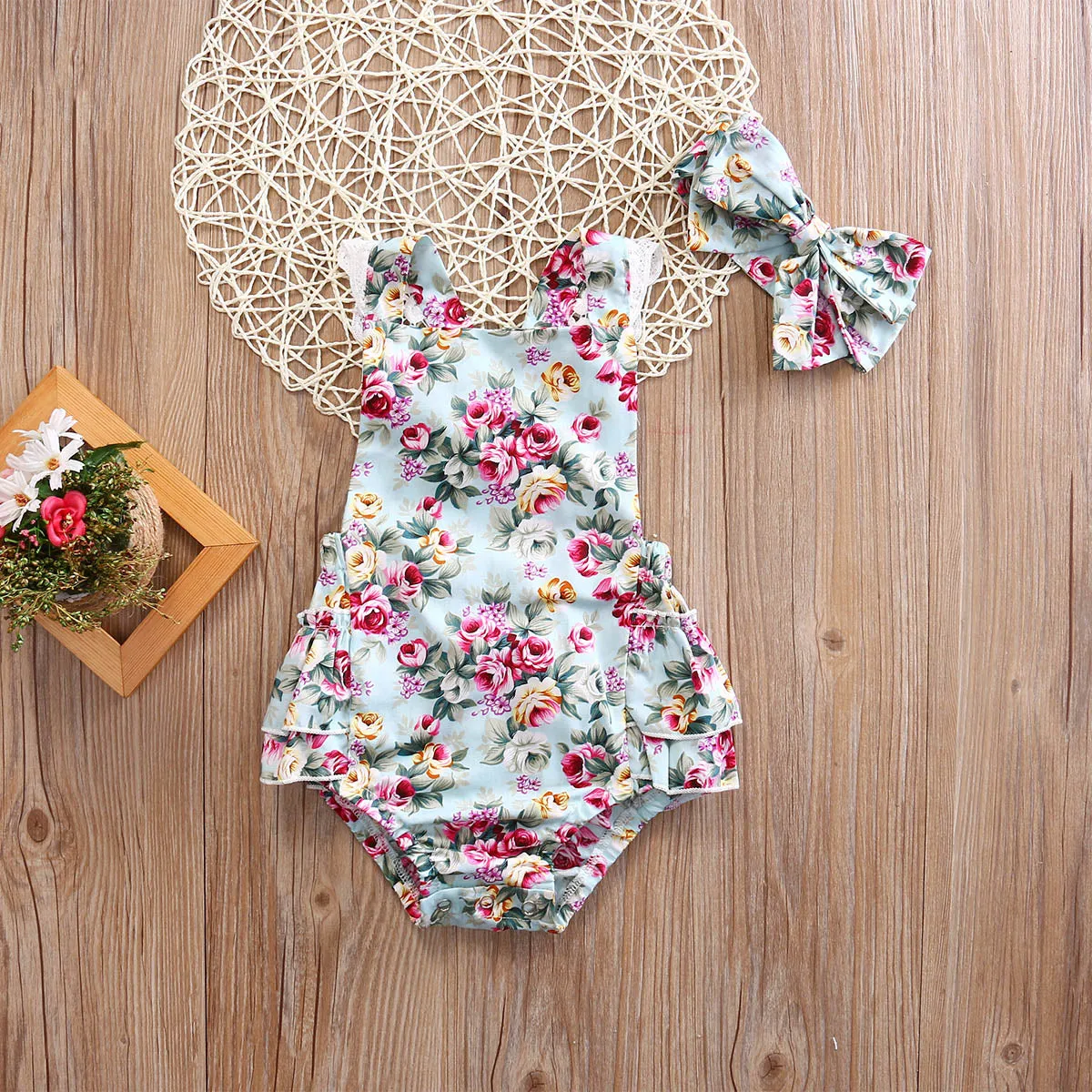 ELSIE Floral Ruffle Romper