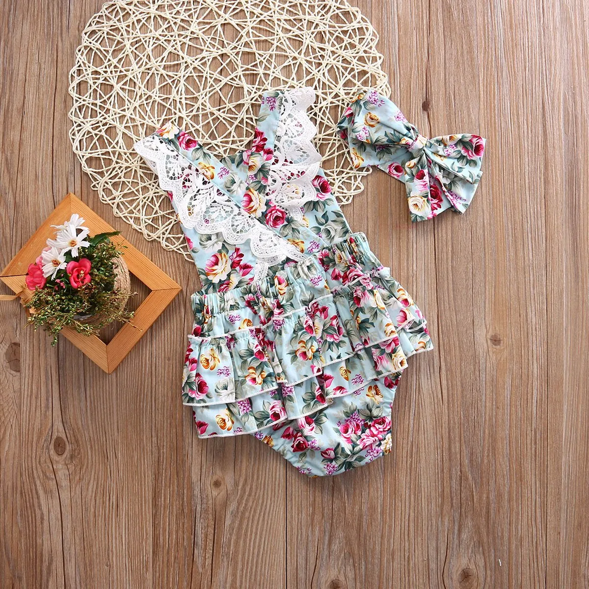 ELSIE Floral Ruffle Romper