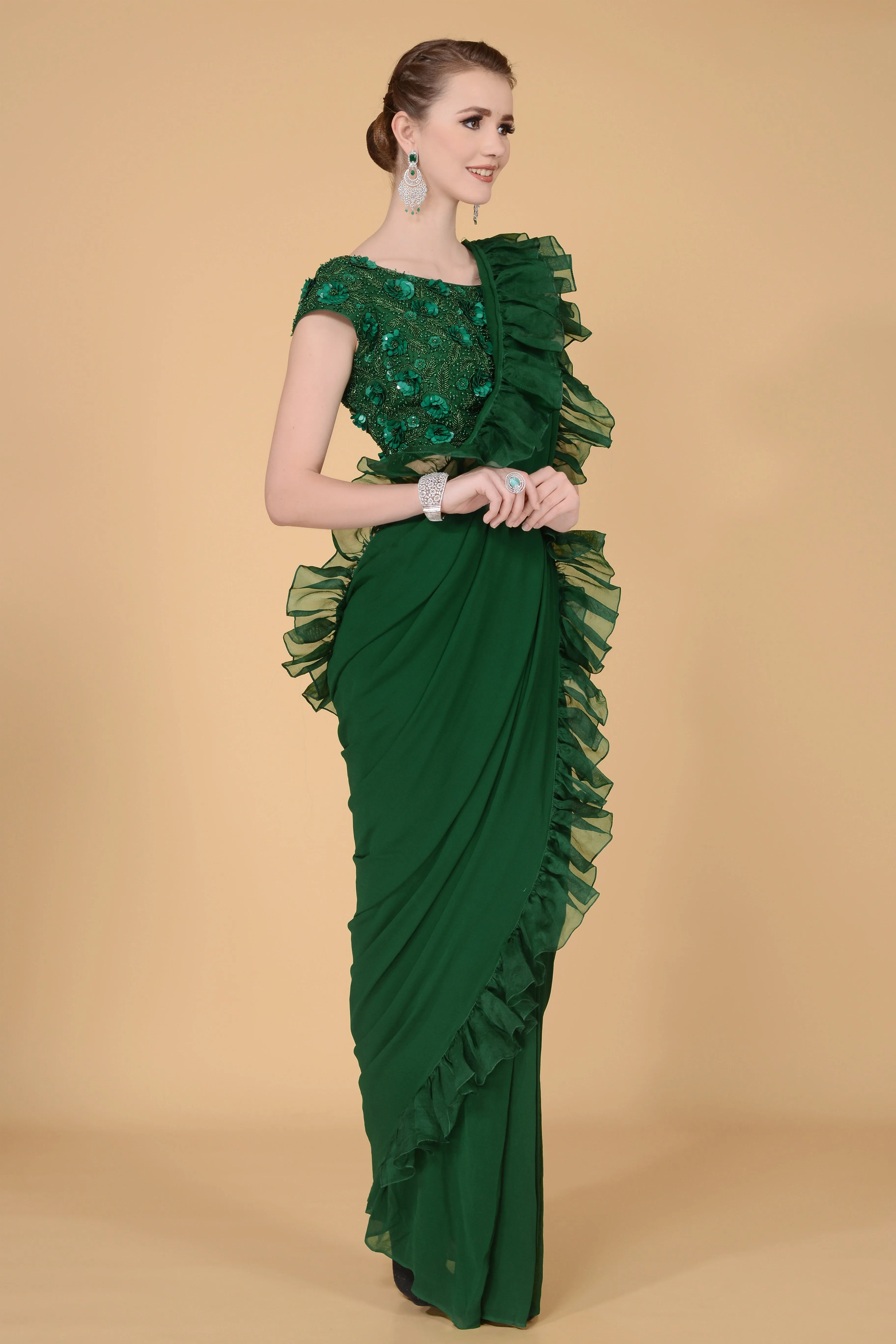 Emerald Drape Saree