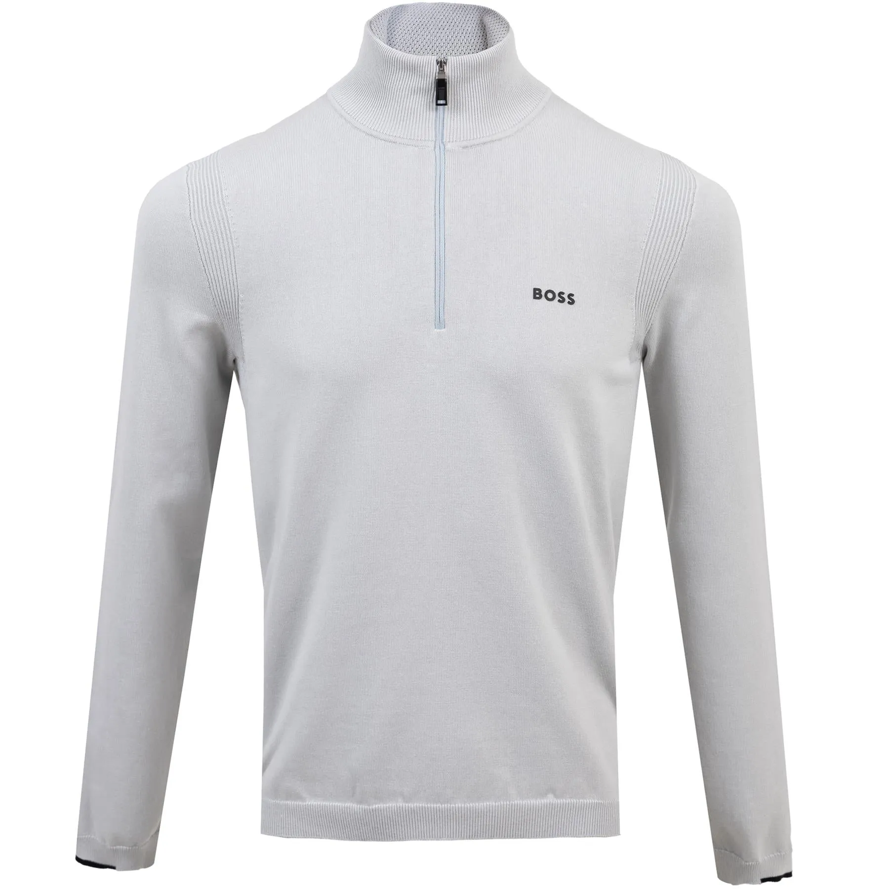 Ever-X Regular Fit Quarter Zip Knit Light Grey - SU24