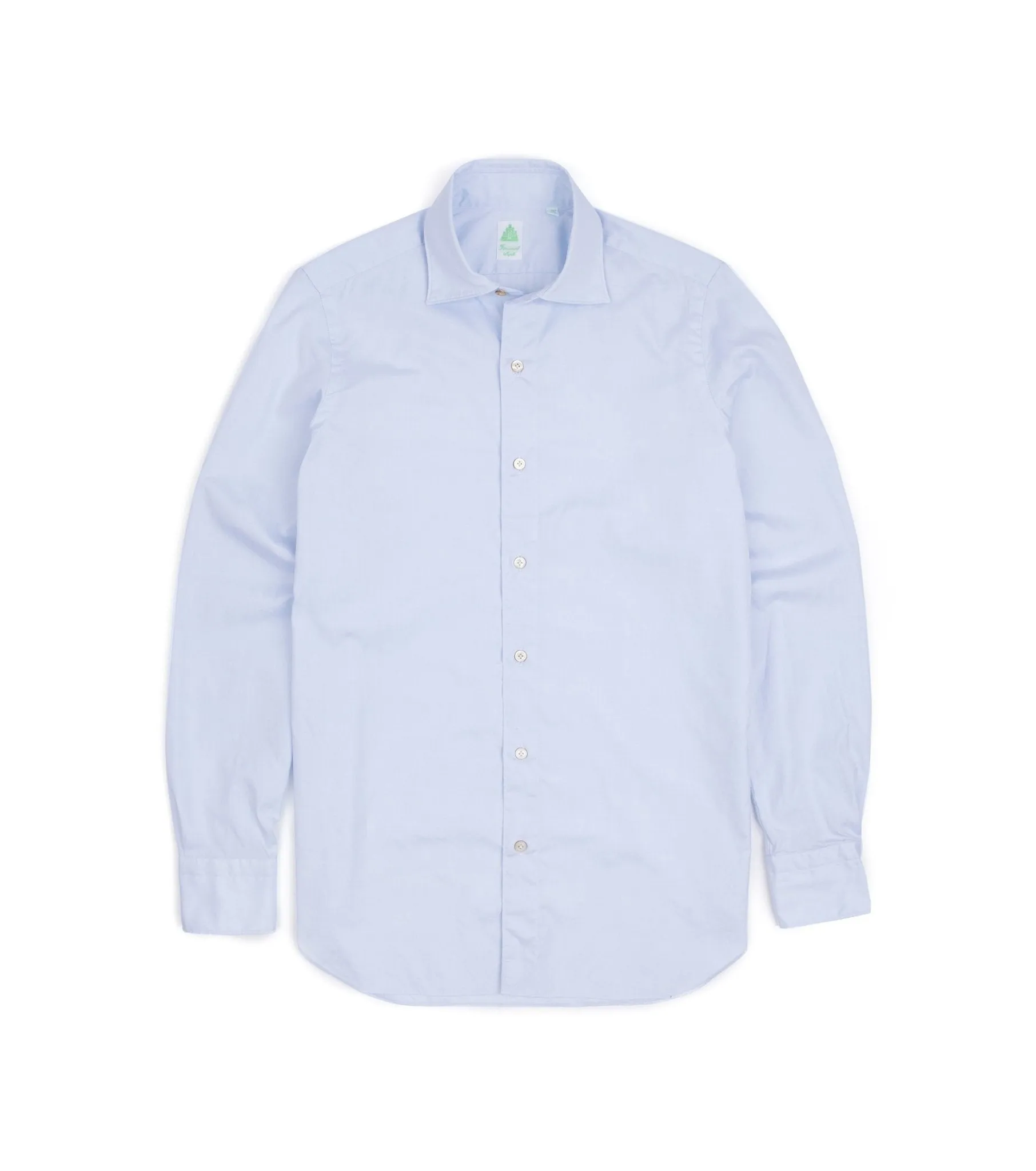 Finamore Gaeta Classic Cotton Luigi Sport Shirt: Fine Oxford Blue