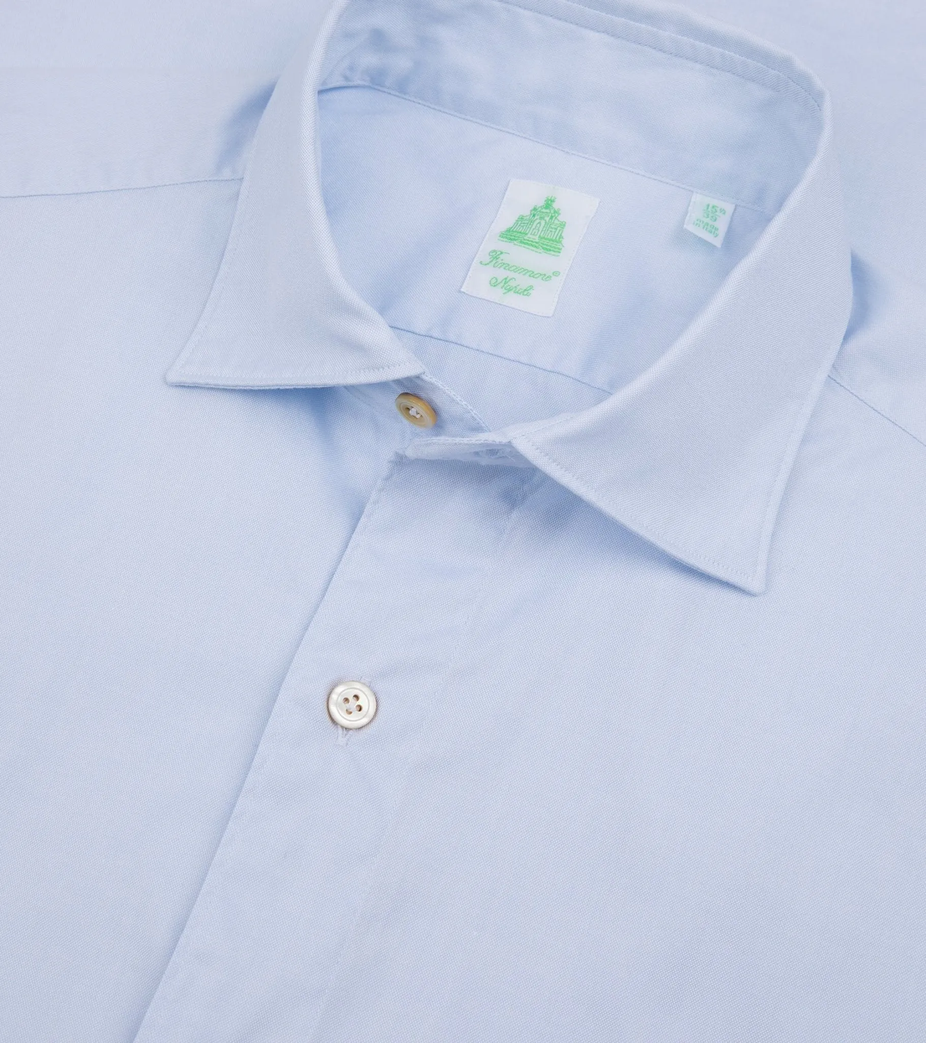 Finamore Gaeta Classic Cotton Luigi Sport Shirt: Fine Oxford Blue