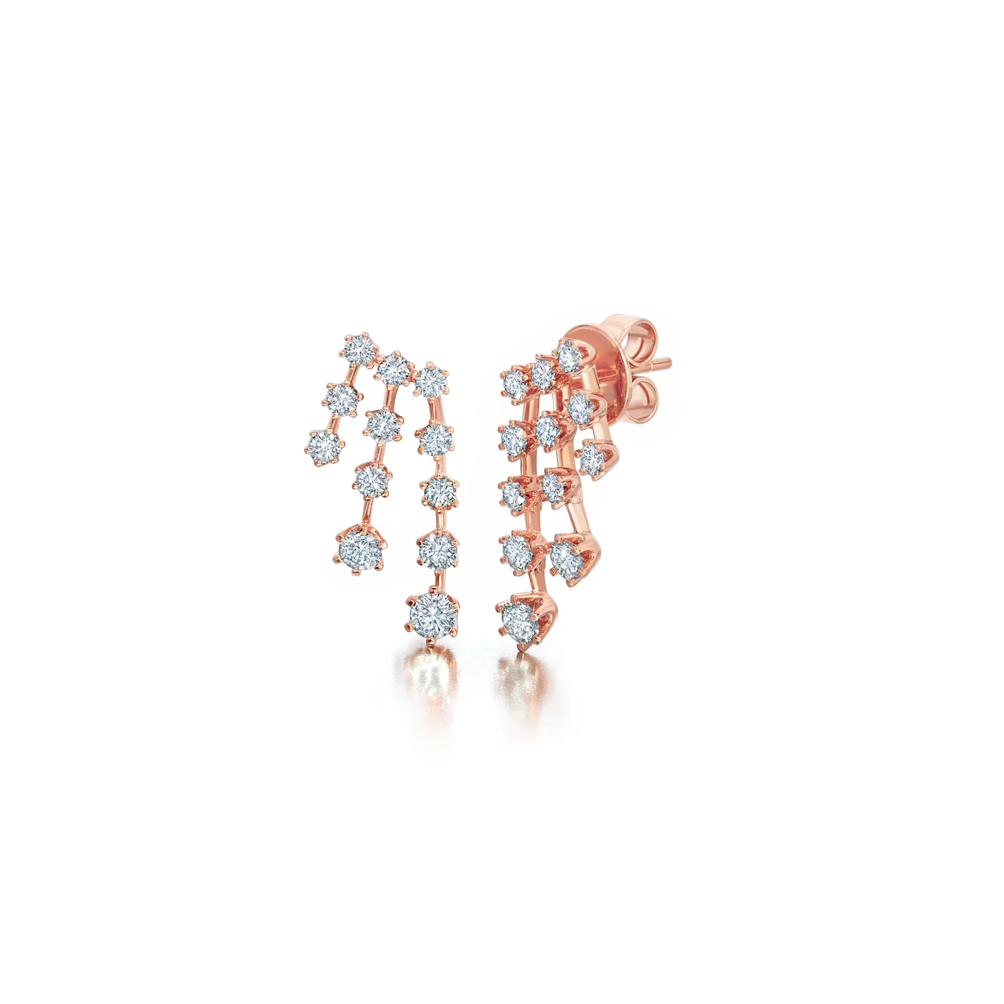 Floating Diamond Fall Earrings