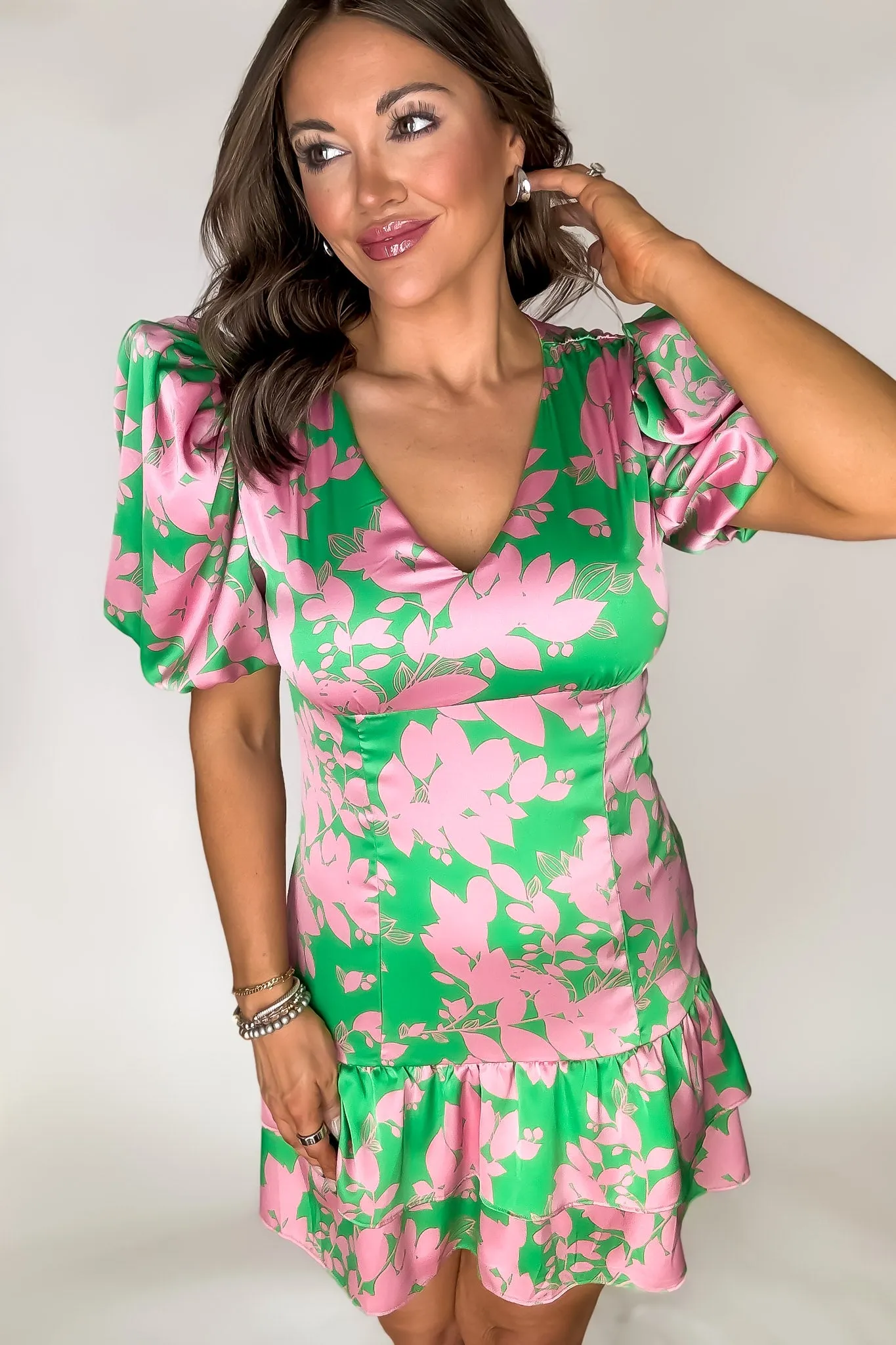 Floral Green Printed Dress