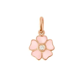 Flower Baby Pink diamond pendant, Rose Gold