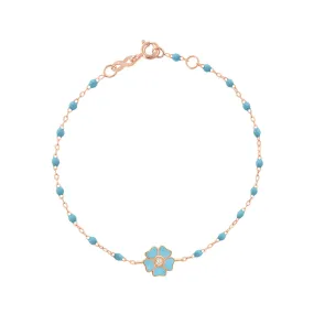 Flower Classic Gigi Turquoise diamond bracelet, Rose Gold, 6.7"