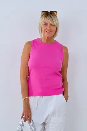 Geripptes Top, pink