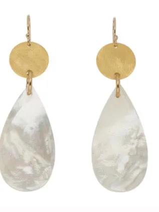 Gold and Pearl Two Drop Earrings