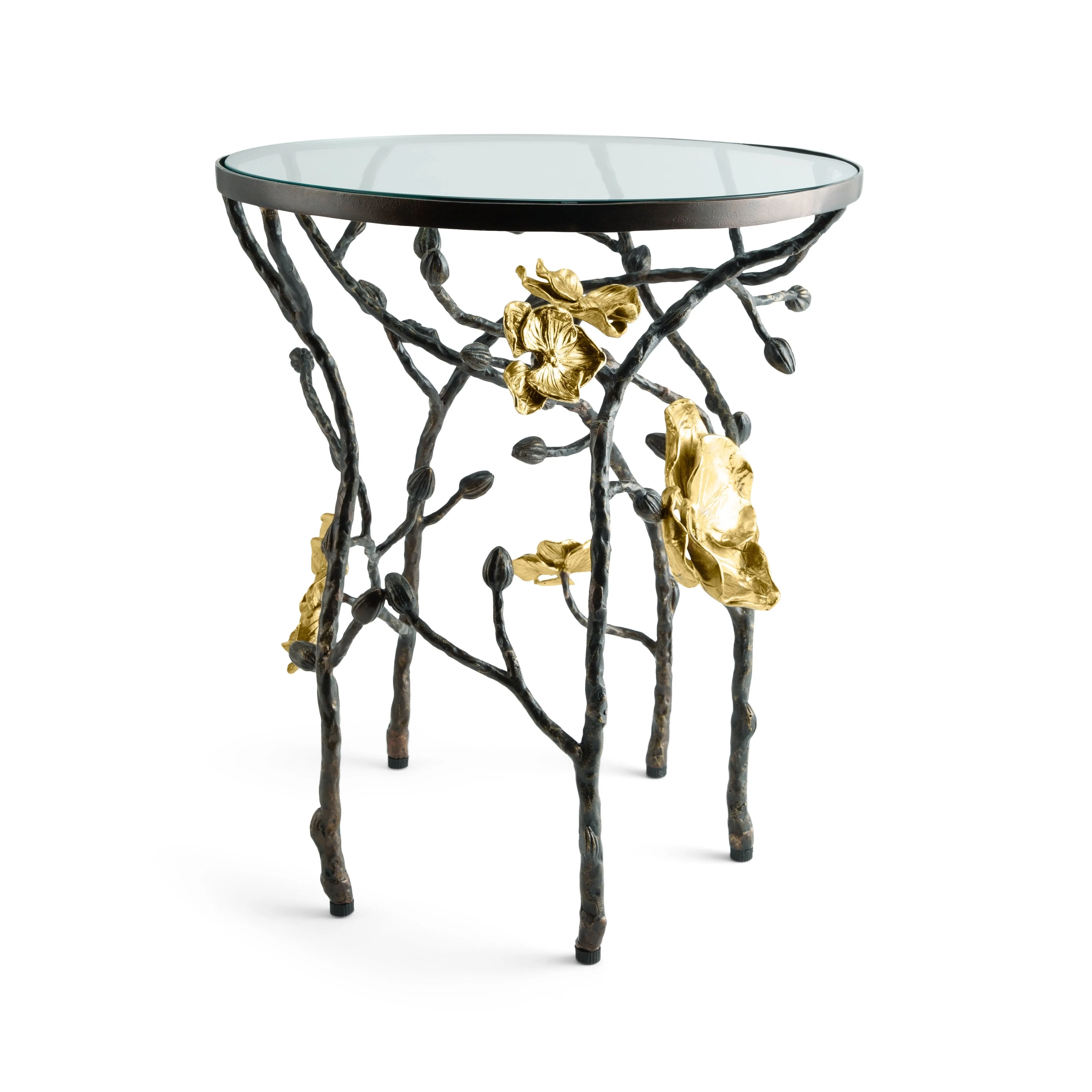 Gold Orchid Accent Table