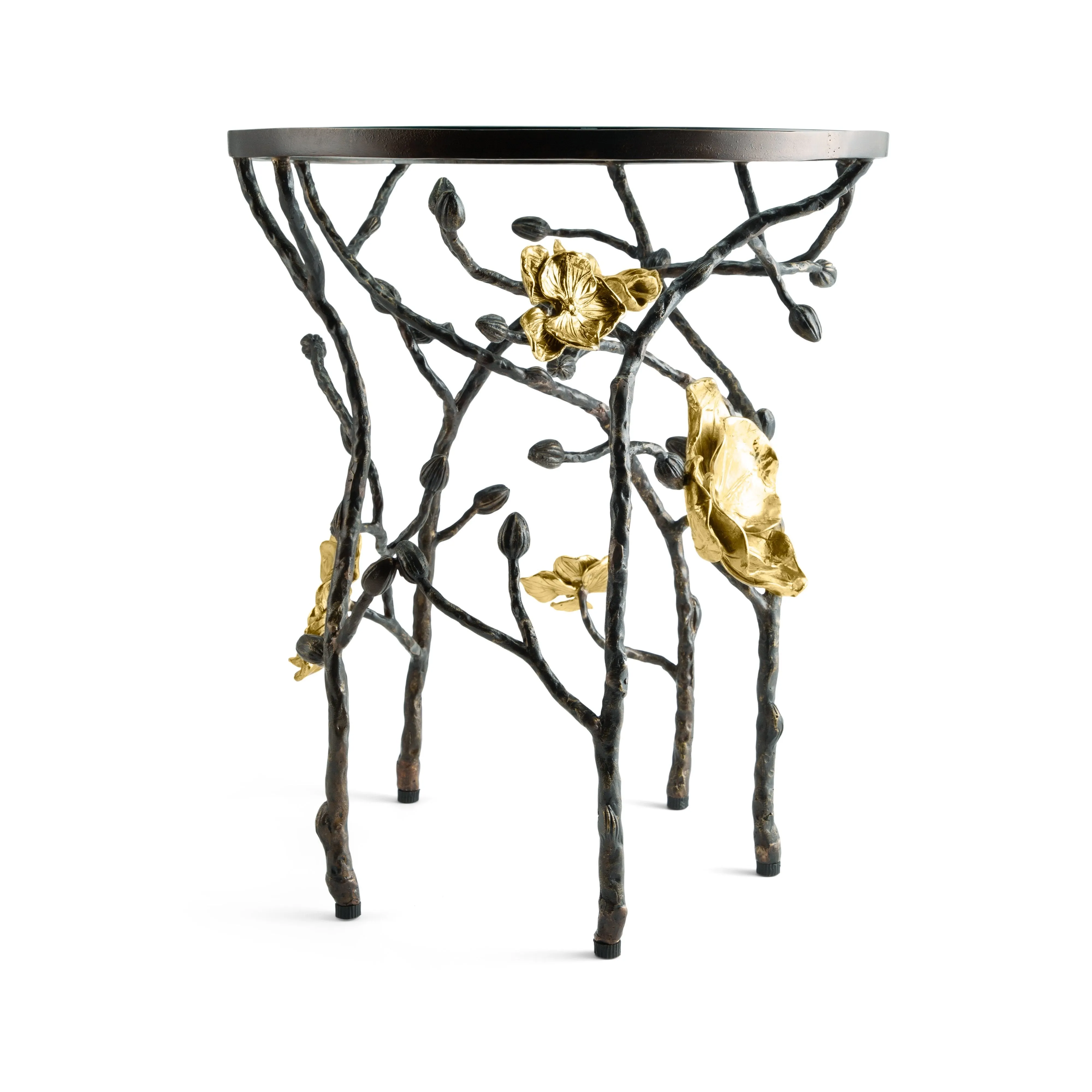 Gold Orchid Accent Table