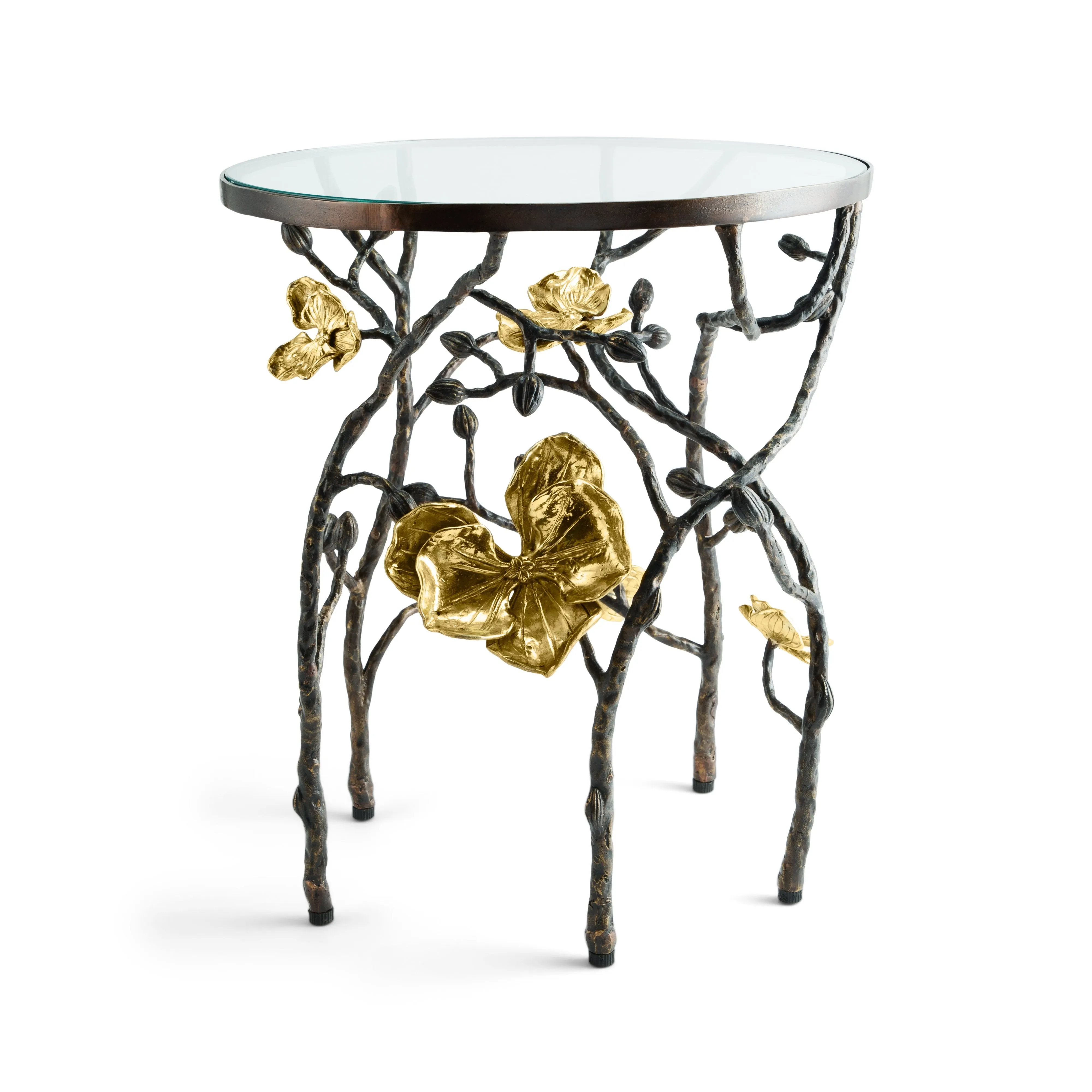 Gold Orchid Accent Table