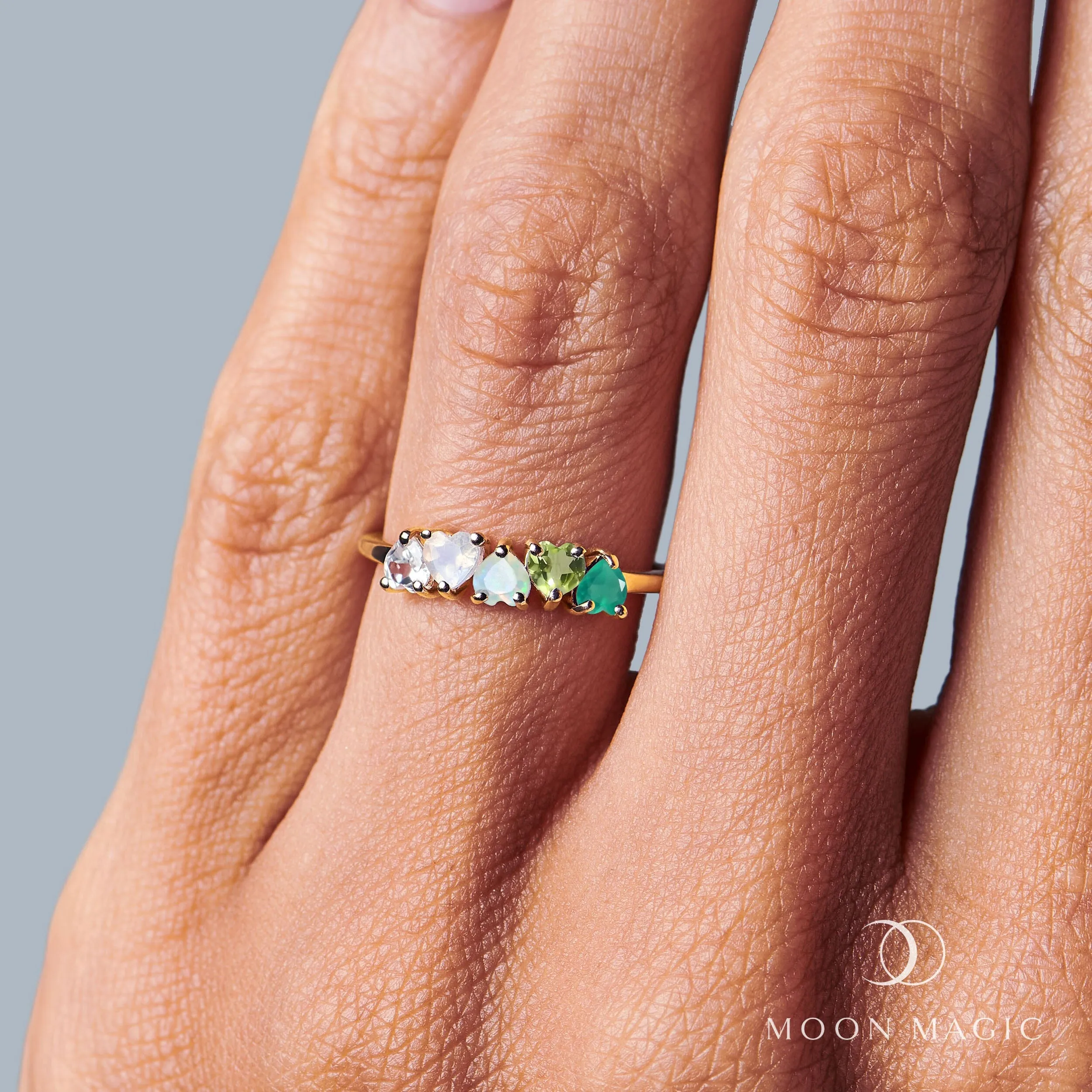 Green Gradient Multigem Ring - Crush On You