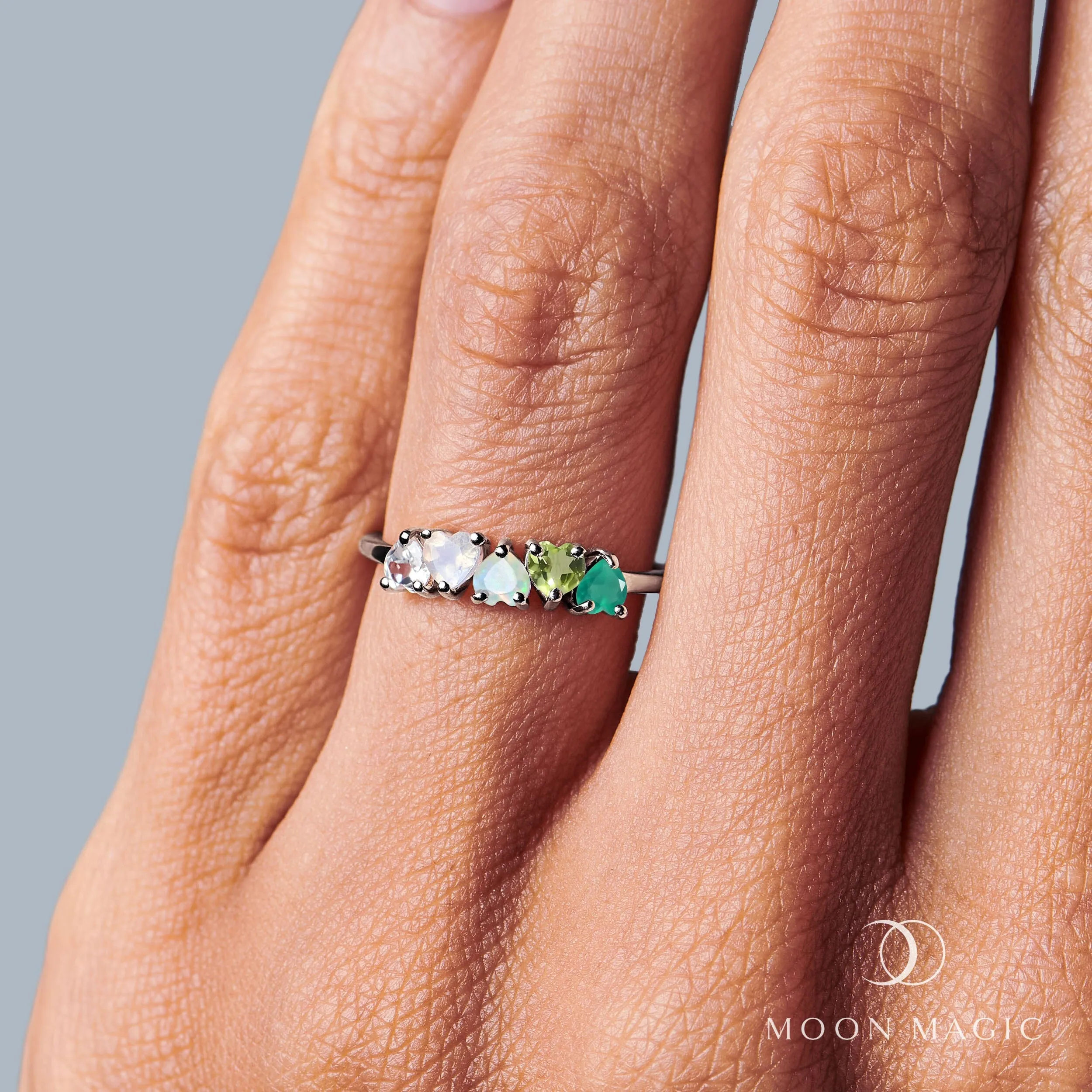 Green Gradient Multigem Ring - Crush On You