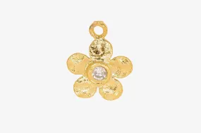 Hammered Flower Wholesale with CZ Charm 14K Gold, Solid 14K Gold, 349G