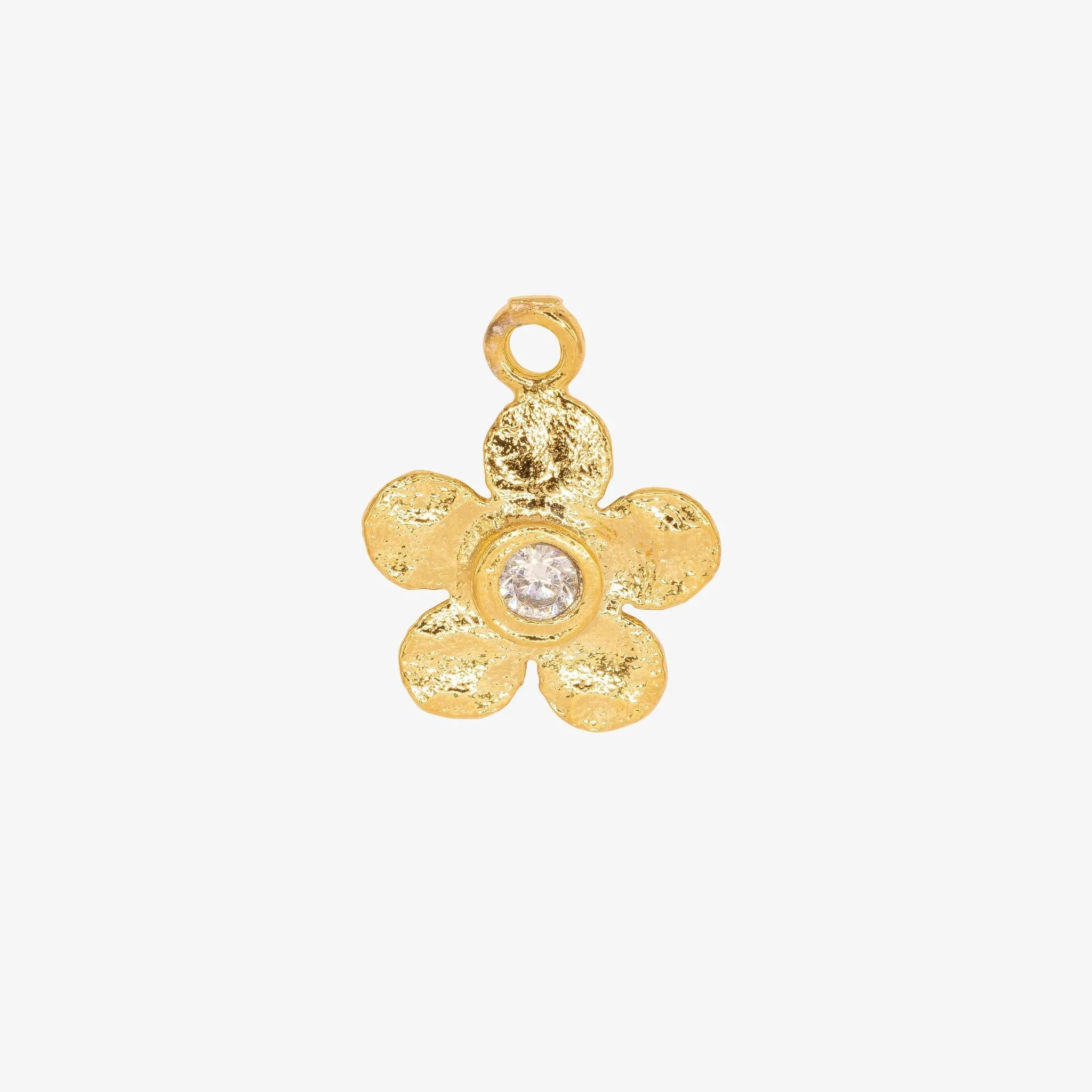 Hammered Flower Wholesale with CZ Charm 14K Gold, Solid 14K Gold, 349G