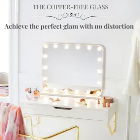 Hollywood Vanity Mirror with Lights Large Glass Makeup Mirror with Lights for Desk 18 High CRI LED Light Mirror