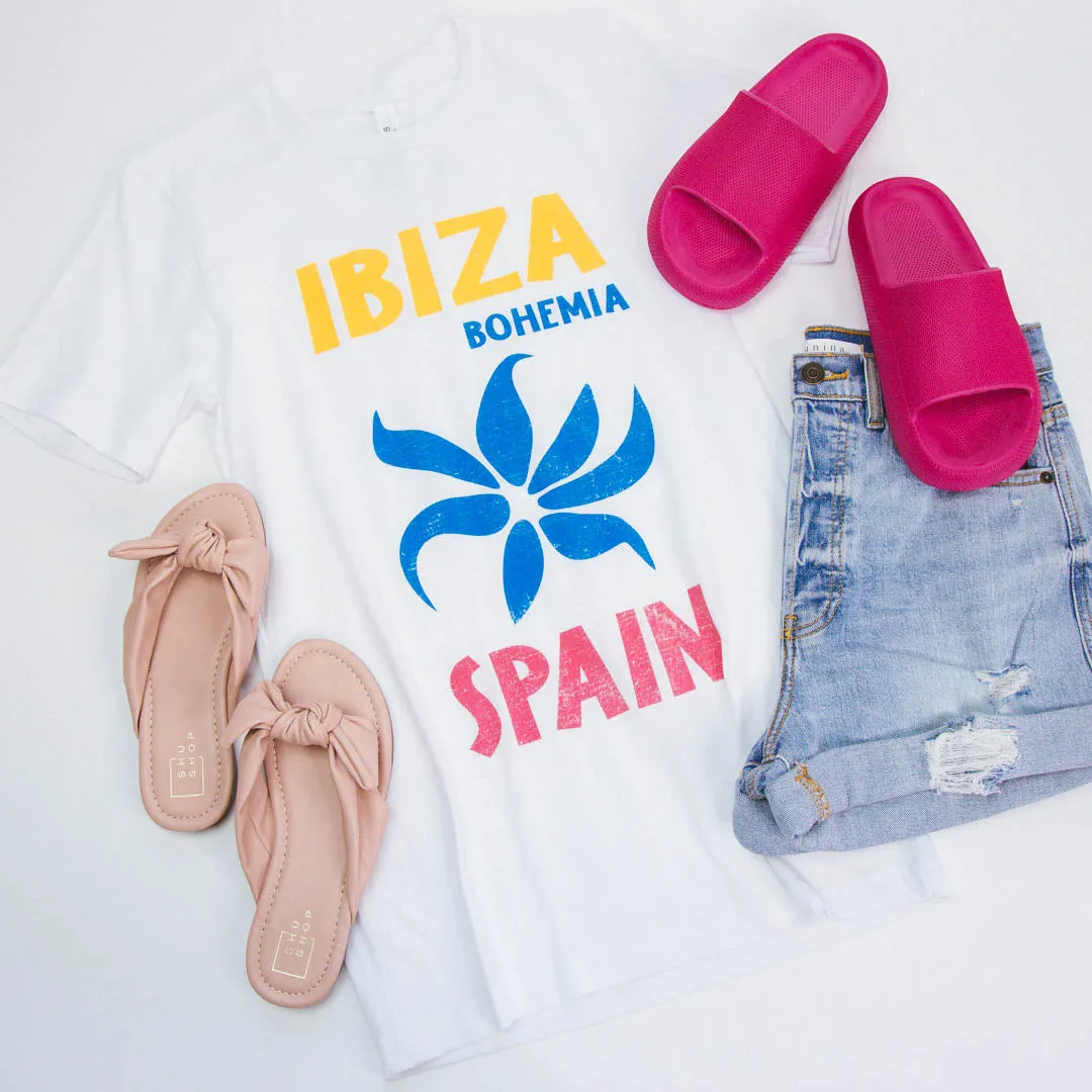 Ibiza Spain Graphic Tee, White