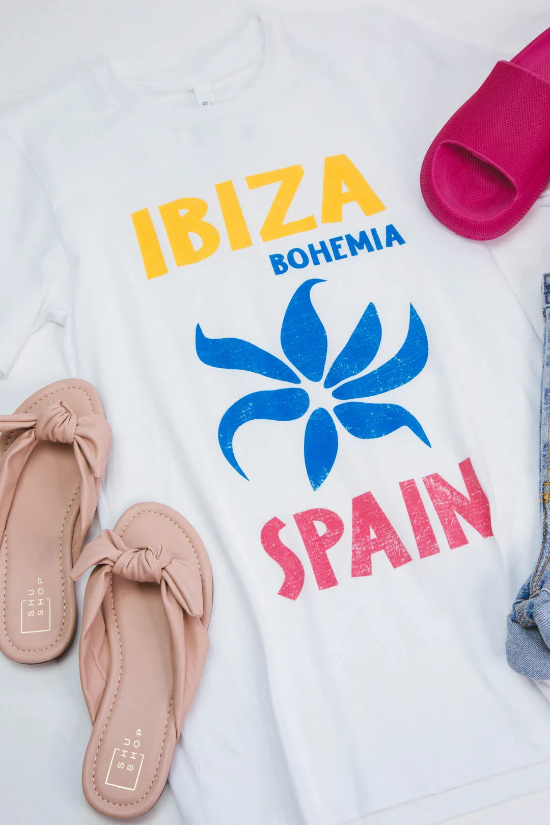 Ibiza Spain Graphic Tee, White