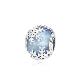 Icy Snow Globe Charm 925 Sterling Silver