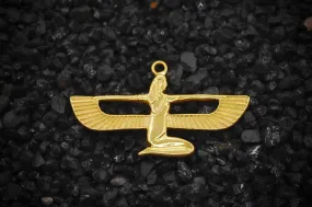 Isis Nut Winged Goddess of the Sky Ancient Egyptian Charm | 14K Solid Gold | Jewelry Making Pendant