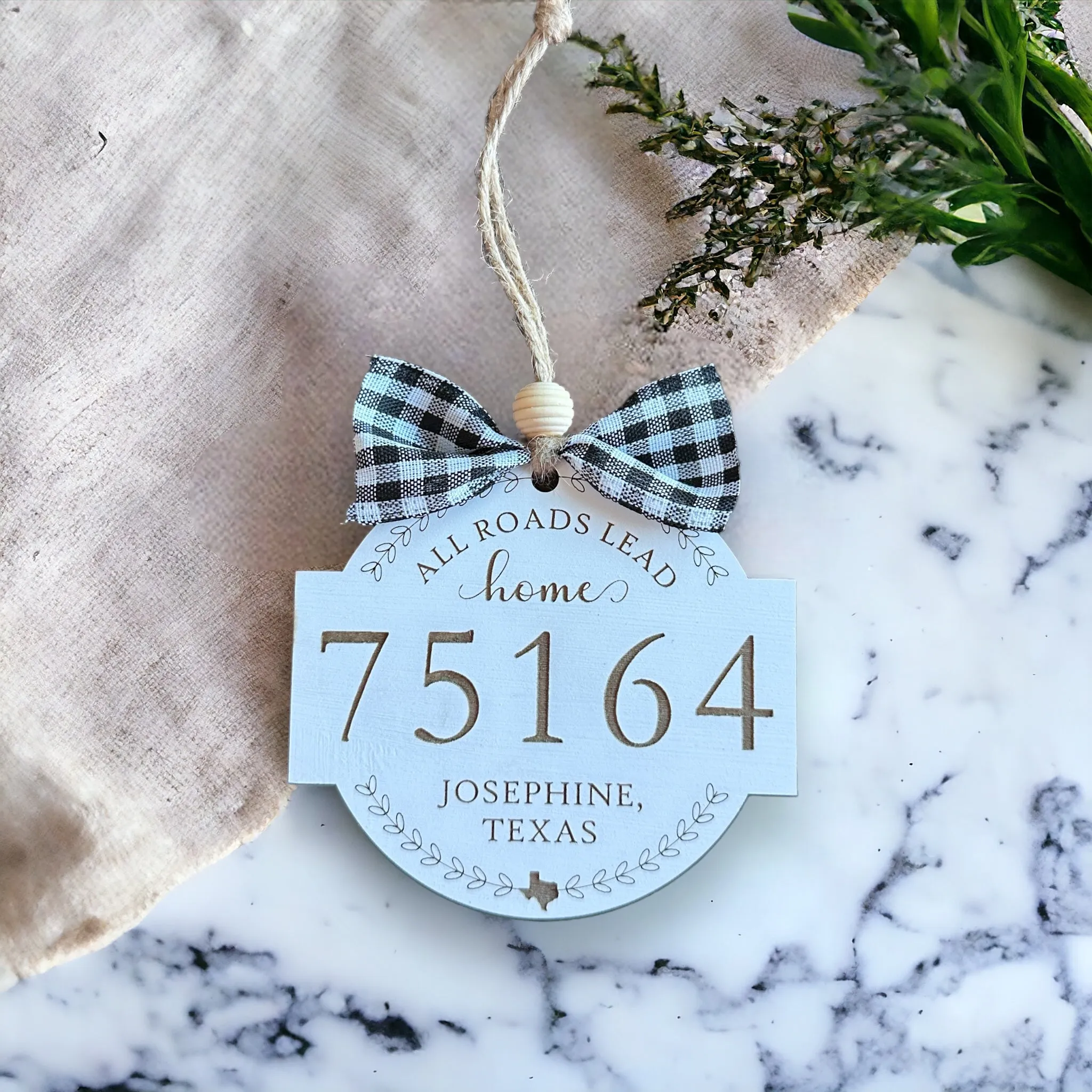 Josephine Texas Wooden Ornament