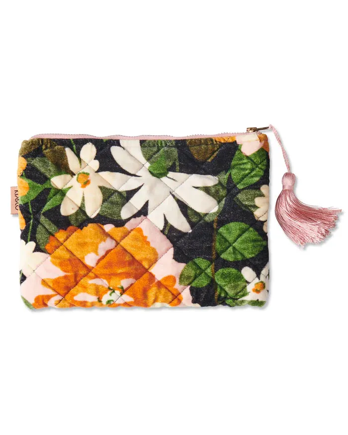 Kip & Co Velvet Cosmetics Purse - Dreamy Floral