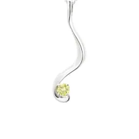 Ladies Yellow Diamond Solitaire Pendant