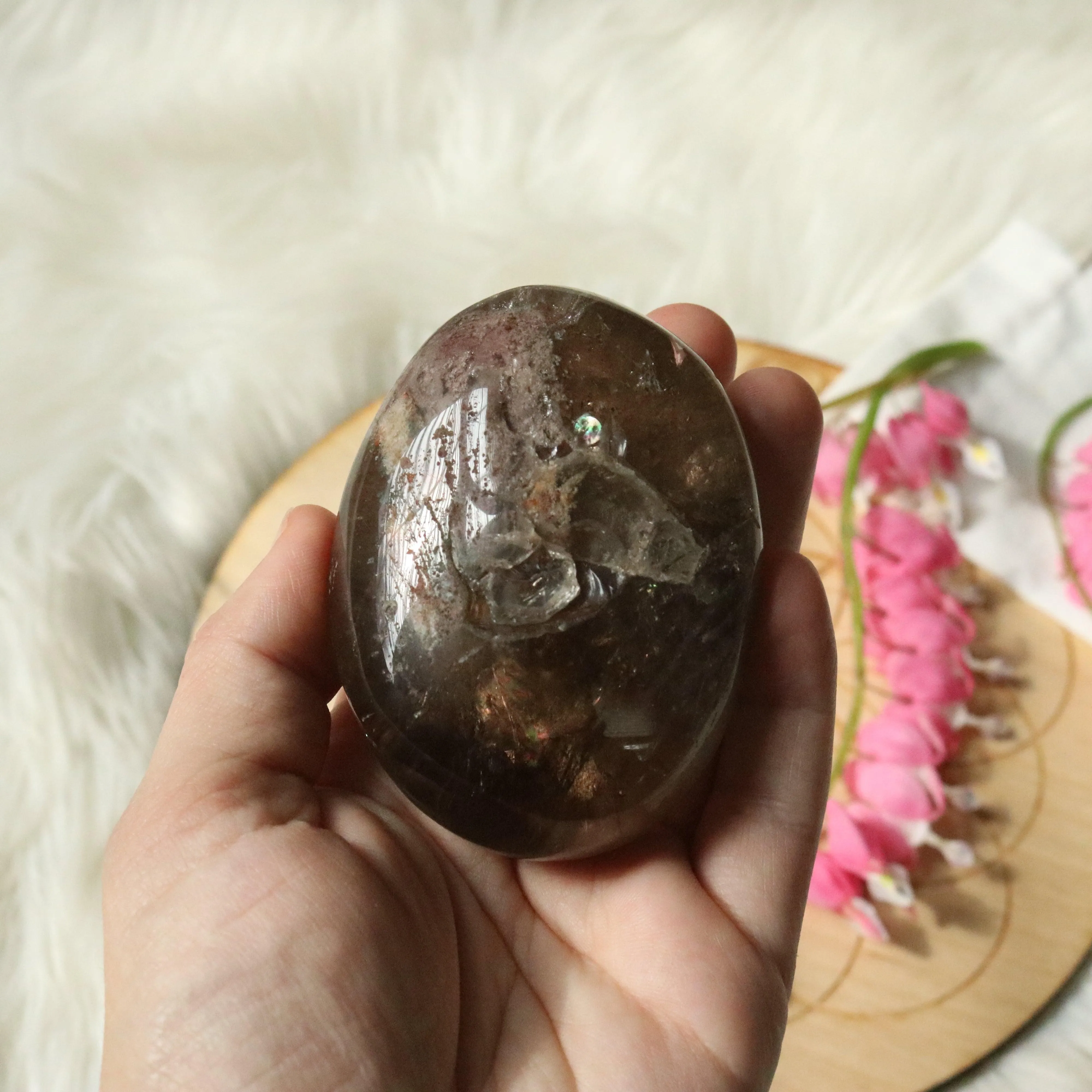 Large Shamanic Dream Quartz  Seer Stone Partially Polished From Brazil