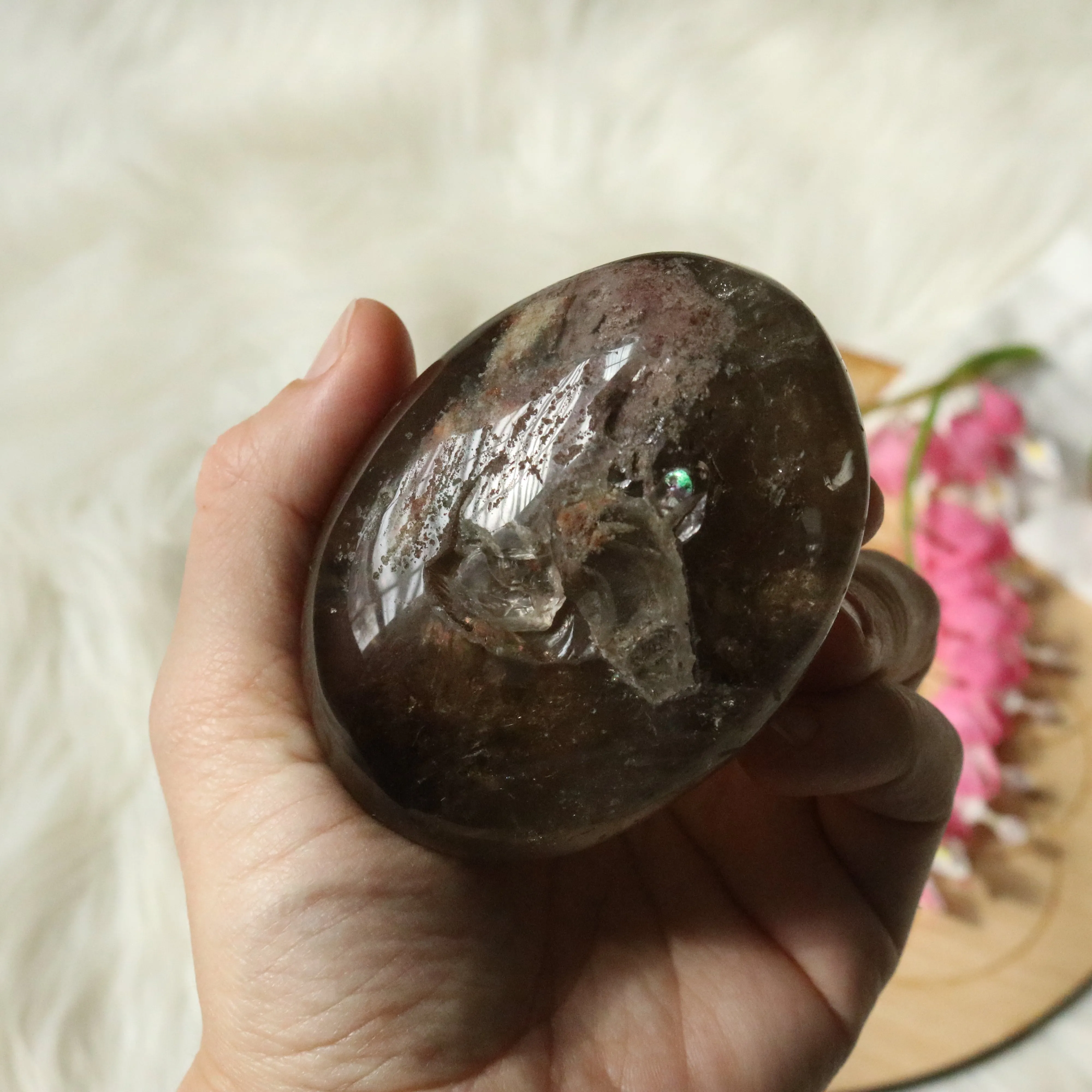 Large Shamanic Dream Quartz  Seer Stone Partially Polished From Brazil