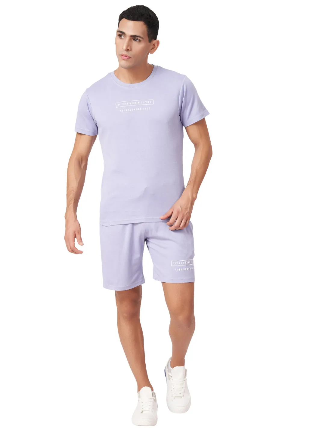 Lavender T-shirt And Shorts Co-Ord Set