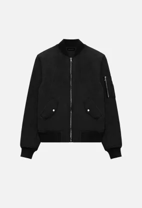 Leather Bogota Bomber / Black Suede