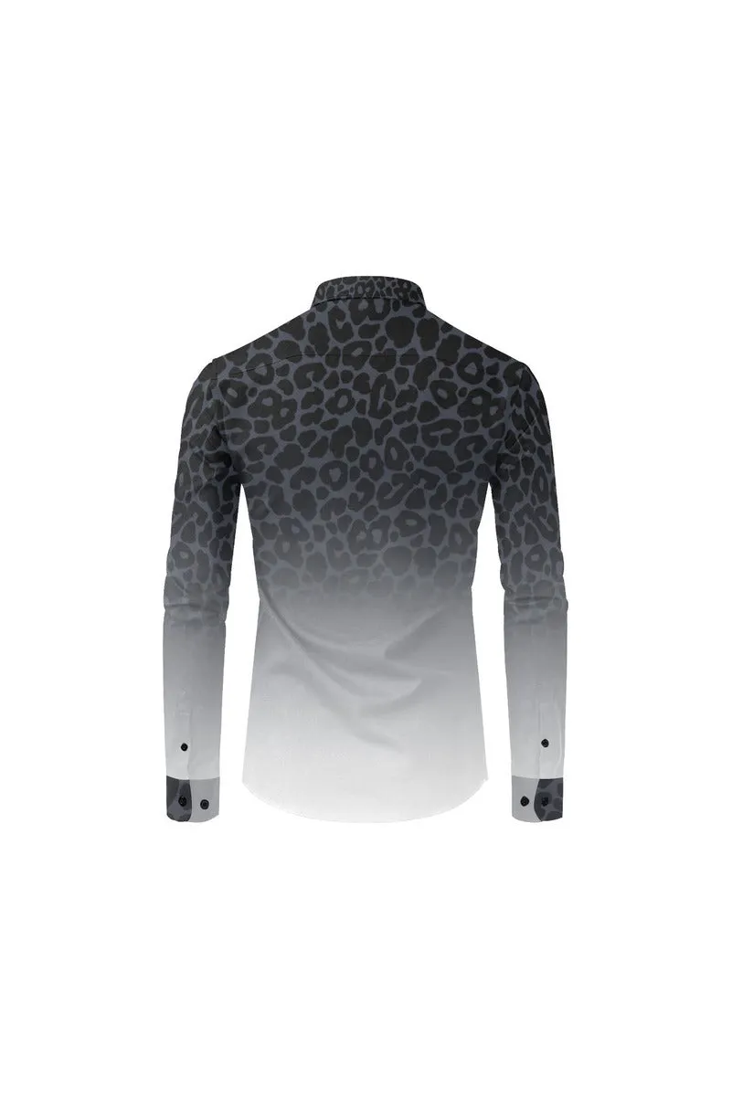 Leopard Ombré Men's Casual Dress Shirt