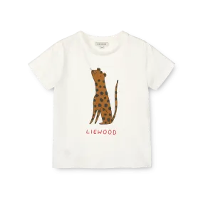 Liewood Apia Baby Short Sleeve T-shirt - Leopard / Crisp White