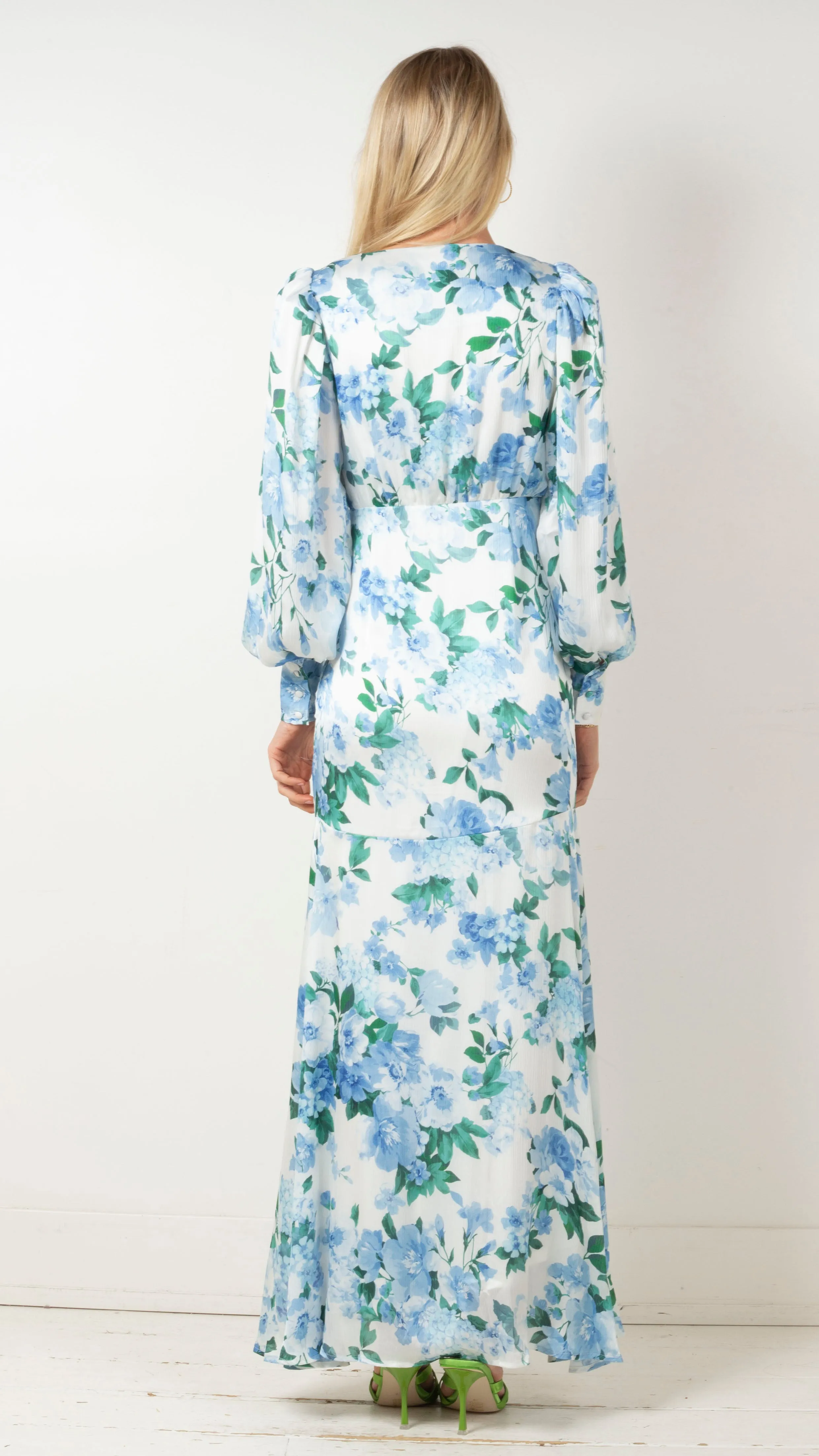 Lisette Long Sleeve Maxi Dress - Blue Multi