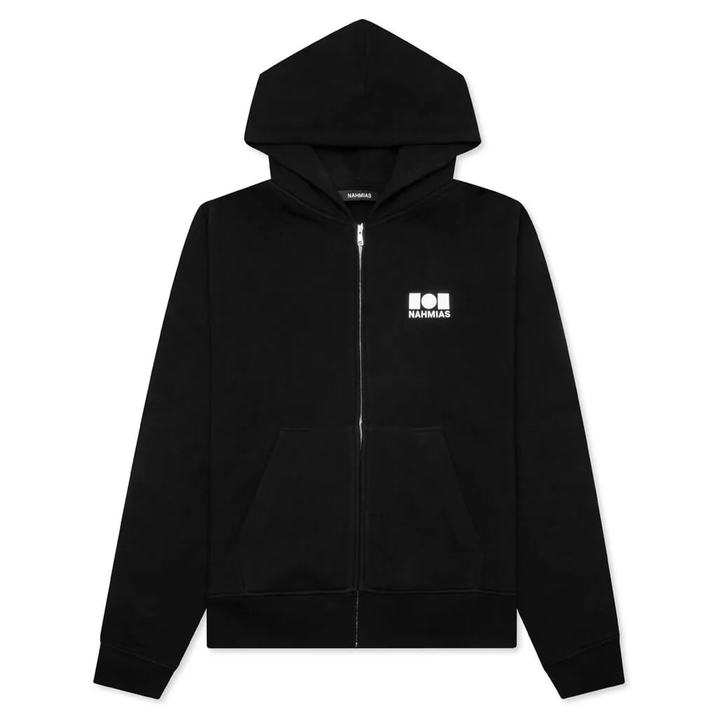 Logo Zip Up Hoodie - Black